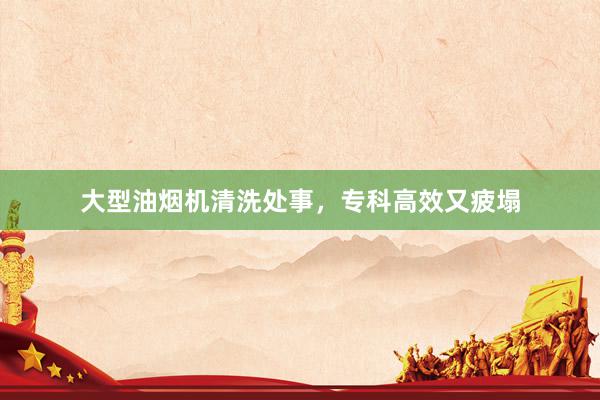 大型油烟机清洗处事，专科高效又疲塌